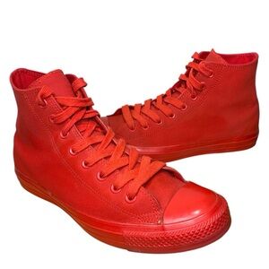 Converse All Star Rare Monochrome Red High-Top Sneakers Men 8/Women 10 Bold Shoe